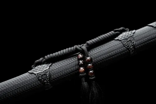 Miniatura 5 de Espada de dragón negro fresco de 40 pulgadas, acero al carbono, hoja recta japonesa Ninjato