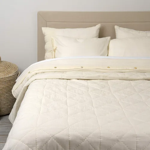 Miniatura 9 de Best Home Fashion Edredón de lino y algodón con diamantes, elegancia casual, ropa de cama ligera y elegante, manta, individual, gris, 86 pulgadas