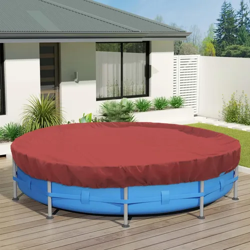 Miniatura 13 de ECOOPTS Cubierta redonda impermeable de poliéster para piscinas sobre el suelo, protector de cubierta de piscina de invierno (6 pies, turquesa)