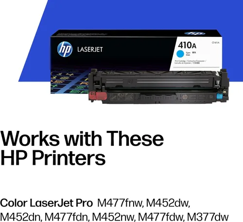 Miniatura 2 de HP 410A (CF411A), cartucho de tóner cian original LaserJet.
