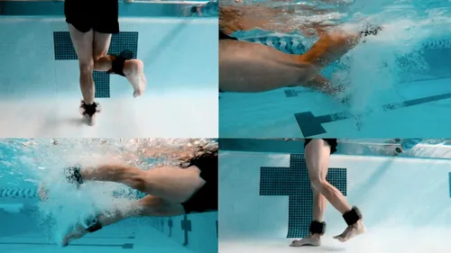 Miniatura 7 de Pesas totales de piscina para paquete de ejercicios acuáticos, campanas de policarbonato para la parte superior del cuerpo y aletas acolchadas