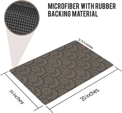 Miniatura 3 de Alfombra de baño de microfibra de 20 x 16 pulgadas, diseño de capuchino de color deslizante, 1 S