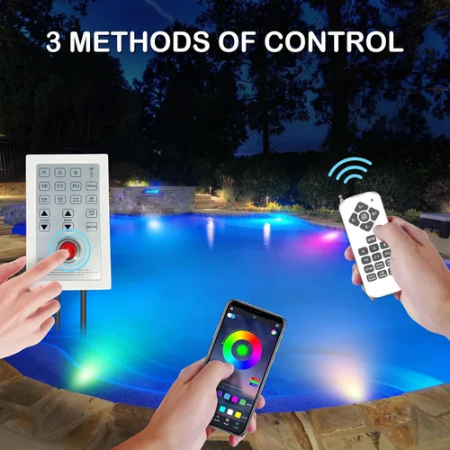 Miniatura 3 de Luces de piscina para piscina enterrada, 54 W, 10 pulgadas, luz LED grande multicolor para piscinas enterradas con cable de 50 pies para nicho
