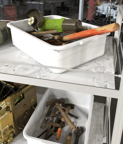 Miniatura 5 de 5 paquetes de cajas/bolsas de tinas de autobús comerciales, contenedor de almacenamiento de plástico blanco con asas/lavabo (8 litros)
