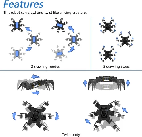 Miniatura 3 de Freenove Kit de robot hexápodo (compatible con Arduino IDE), torsión de arrastre para caminar, control remoto de aplicaciones, proyecto servo STEM