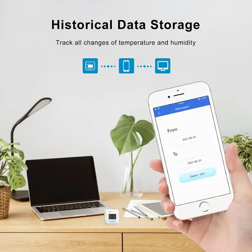 Miniatura 5 de Inkbird Termómetro inteligente Monitor de temperatura y humedad higrómetro para interiores, aplicación gratuita para iOS y Android, versión IBS-TH2