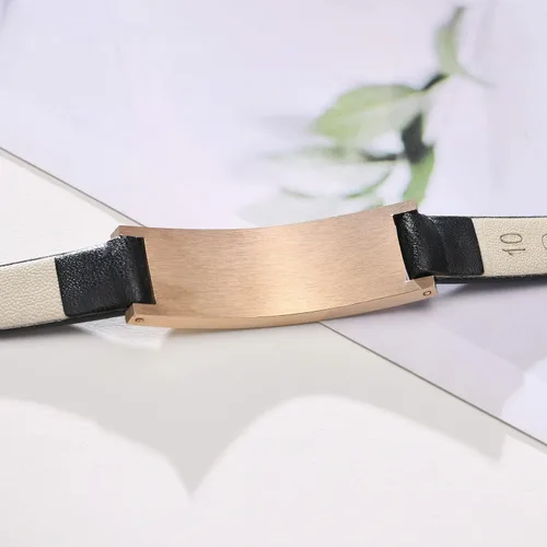 Miniatura 42 de MPRAINBOW Pulsera de alerta médica personalizada para mujer, correa de reloj de cuero genuino, grabado de doble cara, diabetes, epilepsia, joyería