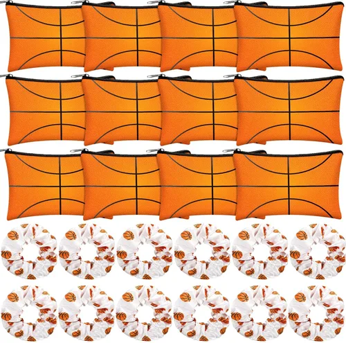 Miniatura 9 de Moukeren Juego de 24 cosas de baloncesto: bolsas de cosméticos, bolsas de maquillaje deportivo, estuche de lápices, estuche de almacenamiento