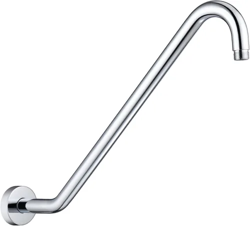 Brazo de extensión de cabezal de ducha con brida, 17 pulgadas, tubo elevador de cabezal de ducha en forma de S de acero inoxidable Uvish de 17 Cromo