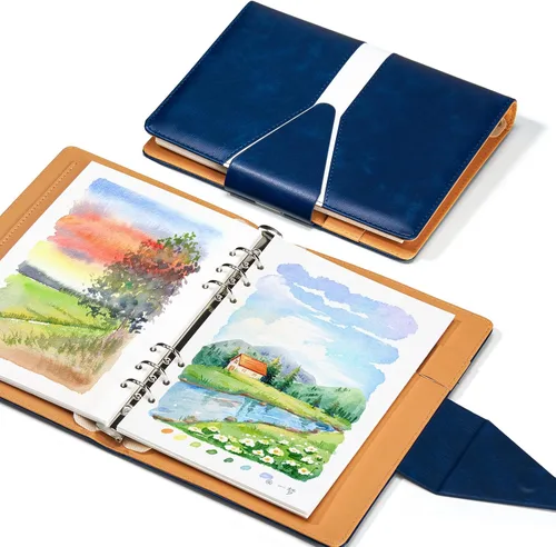 Miniatura 10 de Libro de bocetos de acuarela Lightwish, 100% algodón, sin ácidos, diario de acuarela, papel de acuarela de 300 g/m²/140 lb prensado en caliente