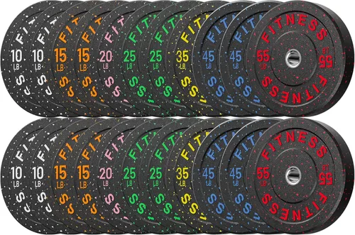 Miniatura 72 de Discos de peso olímpicos de 2 pulgadas y caucho para barras, discos para gimnasio en casa, entrenamiento de fuerza y levantamiento de pesas, 10 a