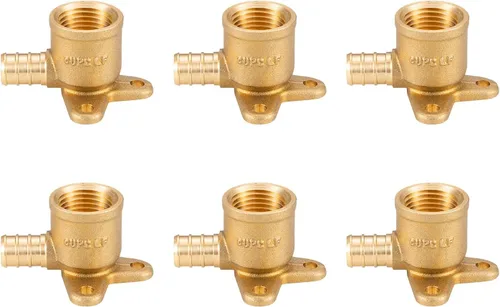 Miniatura 12 de (5 unidades) Adaptador de rosca NPT hembra de 3/4 pulgadas PEX x 3/4 pulgadas F1807, conector de engarce de latón LF para tubería PEX-b