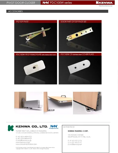 Miniatura 7 de NHN Modelo: PDC103W SSS - Cierrapuertas ocultas de cierre automático hidráulico para puertas de madera y acero