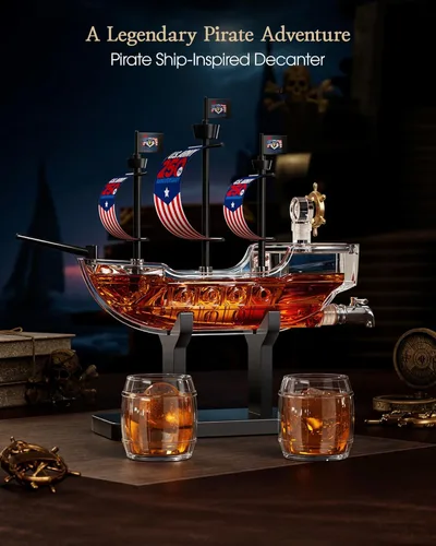 Miniatura 3 de Kollea Regalos de cumpleaños para hombres, papá, juego de decantador de whisky con 2 vasos, dispensador de licor para bar en casa, ideas de regalo