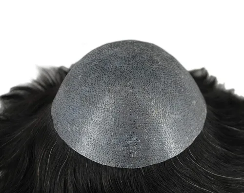 Miniatura 5 de Peluca de cabello humano natural para hombre, color negro, mezcla de gris, 1B10