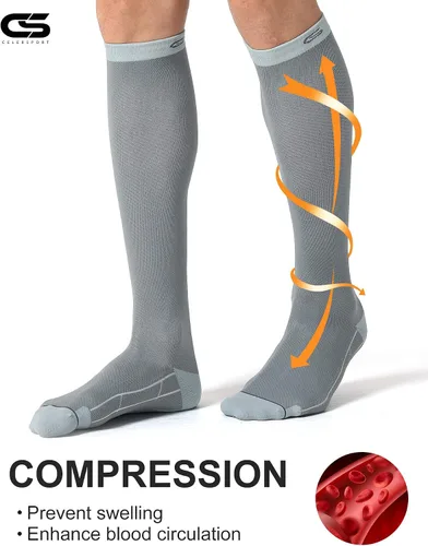 Miniatura 3 de CS CELERSPORT 3 pares de calcetines de compresión de 20 a 30 mmHg para hombres, calcetines de apoyo atlético para correr