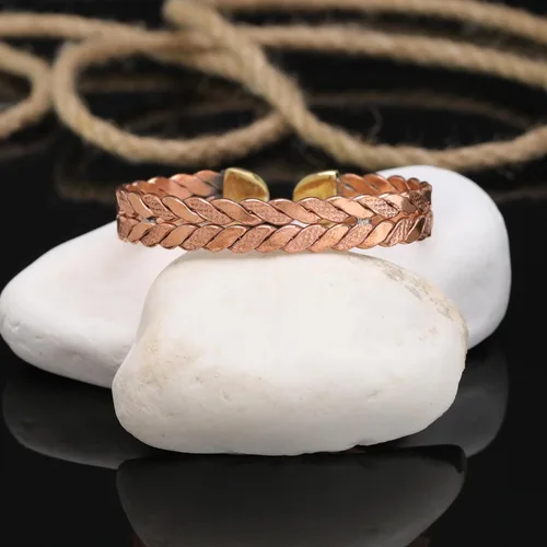 Miniatura 13 de Handmade Elegant Copper Bracelet for Women - Pure Copper Bracelet for Pain Relief and Stress Relief - Adjustable Entwisted Copper Bracelet to Fit