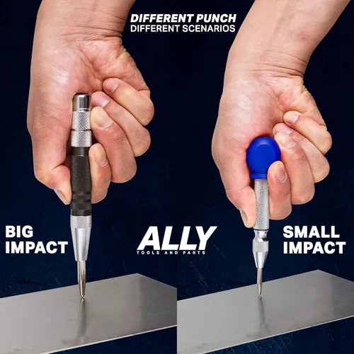 Miniatura 4 de ALLY Tools - Punzón central automático súper fuerte de 6 y 5 pulgadas, perforador central automático perfecto para metal, madera, plástico, vidrio
