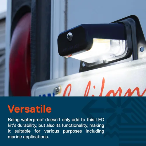 Miniatura 5 de True Mods - Luz LED negra para placa de matrícula para remolque de barco [montaje de soporte de acero] [DOT FMVSS 108] [SAE L] 12 V CC impermeable