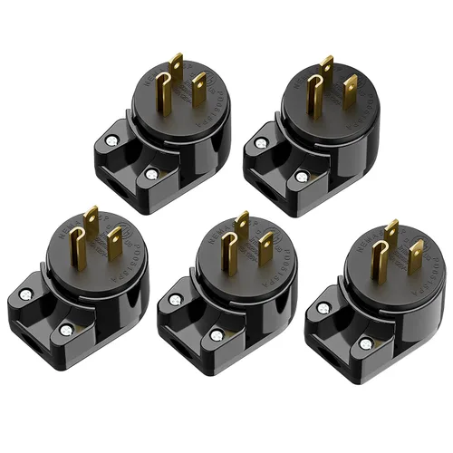 Miniatura 33 de Nema 5-15P Enchufe de ángulo recto de 90 grados, enchufe Plugrand 15A 125V en ángulo, enchufes de CA de 3 clavijas DIY de 3 clavijas, enchufes de CA