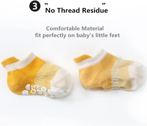 Miniatura 5 de Calcetines de agarre para bebé, antideslizantes, con agarres, unisex, para niña, niño, calcetines de tobillo para caminar