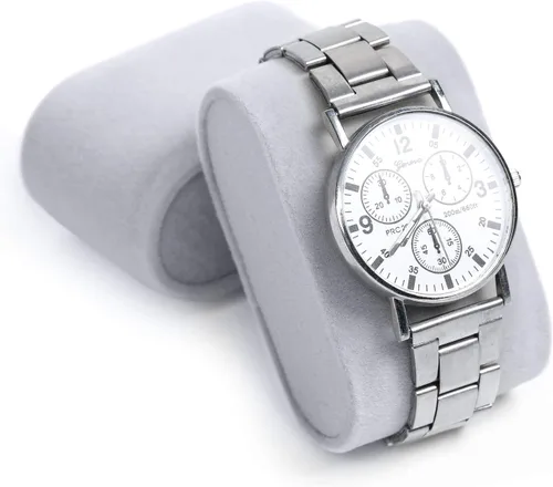 Miniatura 7 de Caja de reloj con 12 ranuras para reloj, organizador con parte superior de cristal, caja de almacenamiento de reloj negra para hombres y mujeres