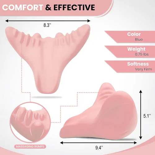 Relajante de cuello y hombros, dispositivo de tracción cervical para acupresión, cuello y hombro, soporte de espalda, masajeador de cuello, Rosado