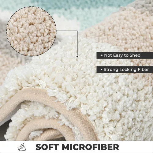 Miniatura 4 de Tapete de baño súper absorbente de microfibra esponjosa, antideslizante y lavable a máquina, tapete de baño para baño, dormitorio y sala de estar