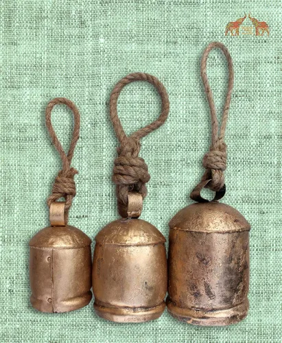 Miniatura 3 de Mango Gifts Campanas rústicas hechas a mano de hierro de estaño, estilo rústico, estilo campestre, campanas de viento relajantes, tranquilas