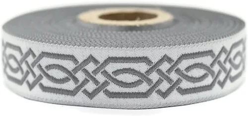 Miniatura 9 de Carrete de 10.9 yardas 0.79 pulgadas de ancho azul celta Claddagh bordado Jacquard Ribbon 20272