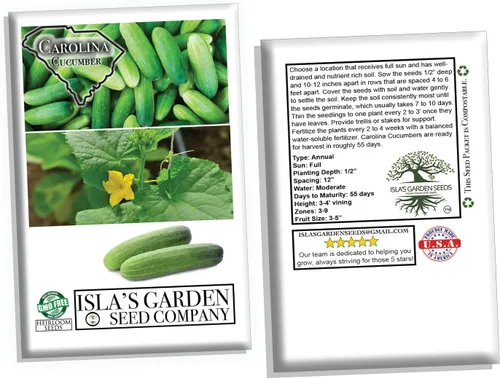 Miniatura 5 de Semillas de pepino de Carolina para plantar, más de 100 semillas tradicionales por paquete, semillas de jardín de Isla (semillas de jardín de Isla)