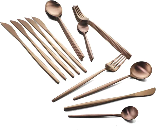 Miniatura 18 de JASHII Juego de cubiertos de acero inoxidable de 24 piezas, juego de cubiertos de servicio para 6, utensilios para cocina, aptos para lavavajillas