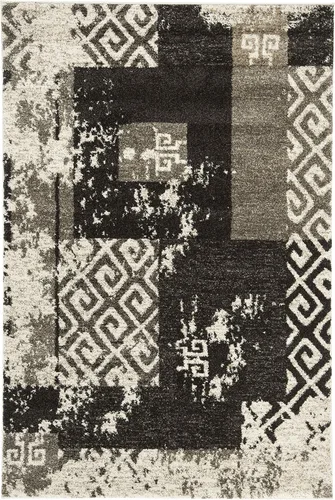 Miniatura 2 de SAFAVIEH Retro Collection - Alfombra decorativa de 4 x 6 pies, color crema y marrón, diseño abstracto moderno, no desprende pelusa y de fácil