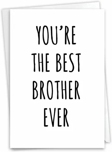 NobleWorks - Tarjeta de 1 cumpleaños para hermano - Impresionante saludo familiar para hermanos - Best Brother Ever C9295BRG