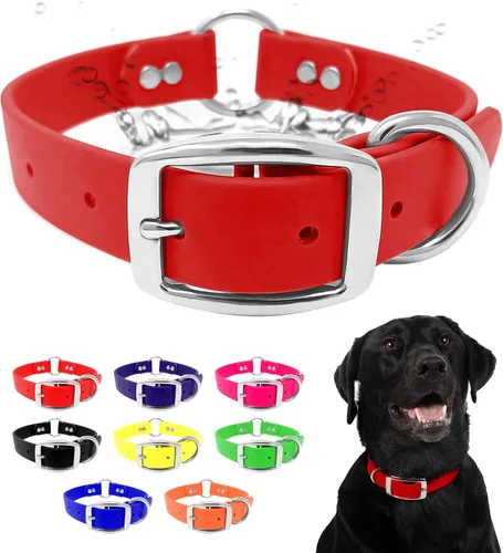 Miniatura 27 de Collar impermeable para perro con anillo central resistente Collar para perros pequeños, medianos, grandes o XL, Amarillo