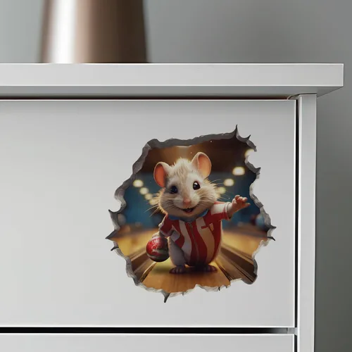 Miniatura 6 de Calcomanía de pared 3D con agujero de ratón con agujero de ratón