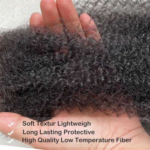 Miniatura 4 de Cabello Afro Twist Elástico de 16 pulgadas, Cabello Kinky para Trenzar, Cabello Marley Twist para Crochet 2# Pre Esponjado, Cabello Spring Twists