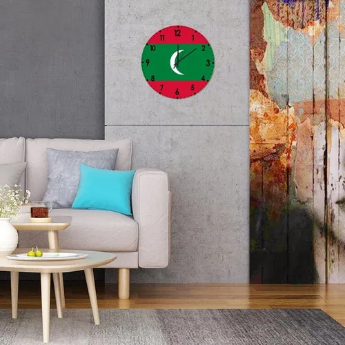 Miniatura 882 de Cheyan Reloj de pared con bandera de Canadá de 12 pulgadas, silencioso, sin tictac, de PVC, funciona con pilas, reloj redondo decorativo, regalo