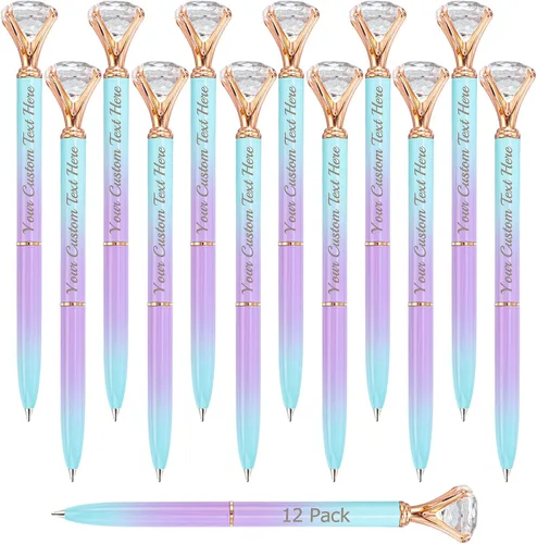 Miniatura 15 de Bolígrafos personalizados con punta de lápiz capacitivo, bolígrafo de diamante con nombre grabado personalizado, grabado gratis, logotipo Estilo 3