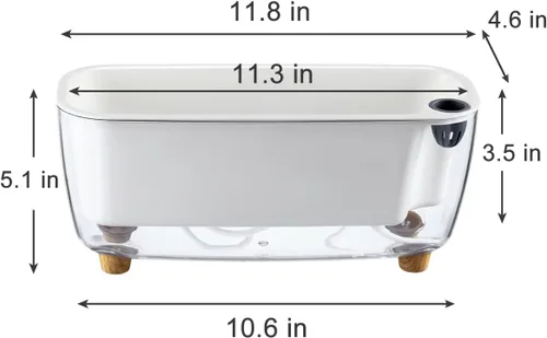 Miniatura 4 de Paquete de 5 macetas rectangulares de 11.8 x 4.6 pulgadas, macetas de riego automático para alféizar de ventana, macetas rectangulares
