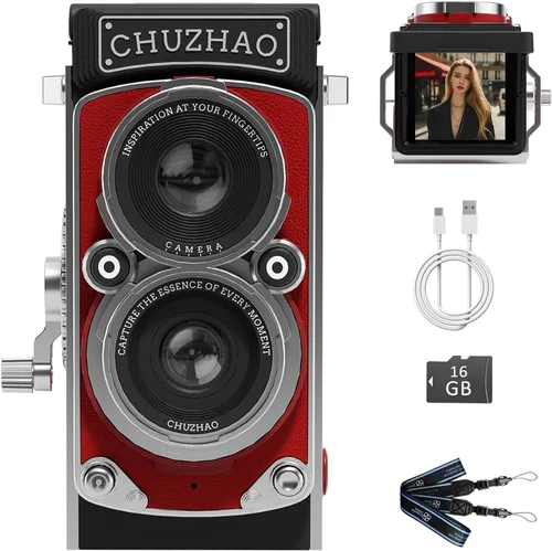 Miniatura 9 de CHUZHAO - Mini cámara digital vintage, estilo retro, punto y disparo, enfoque automático de video y foto de 1080P, cámara de bolsillo compacta