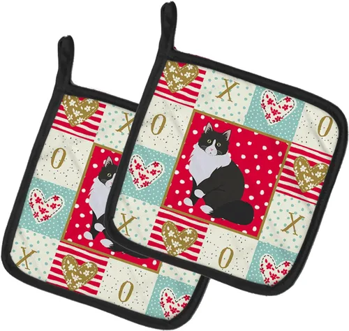 Caroline's Treasures CK5788PTHD - Juego de soportes para ollas de cocina resistentes al calor, almohadillas calientes para horno para cocinar,