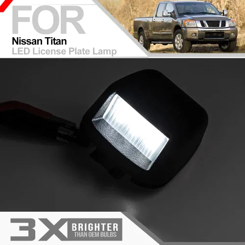 Miniatura 2 de 2 unids LED placa luz lámpara para Nissan Titan Frontier Xterra Armada libre de errores Led luces traseras OEM xenón blanco LED matrícula matrícula
