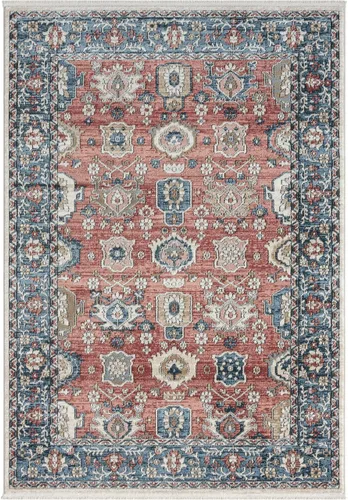 Miniatura 3 de Abani Savoy Collection - Alfombra de área, diseño vintage rojo y crema, 4 x 6 pies, fácil de limpiar, duradera para niños y mascotas, no desprende