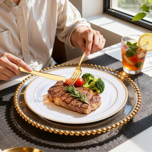 Miniatura 2 de WDF Partyware Juego de vajilla dorada de 350 piezas para 50 invitados, platos de plástico dorado con cubiertos desechables, 50 platos de cena, 50