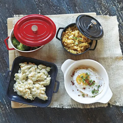 Miniatura 4 de G.E.T. CA-101-BK/BK/CC Heiss® - Mini bandeja para hornear/cazuela de aluminio fundido de bajo consumo, 10 onzas, color negro