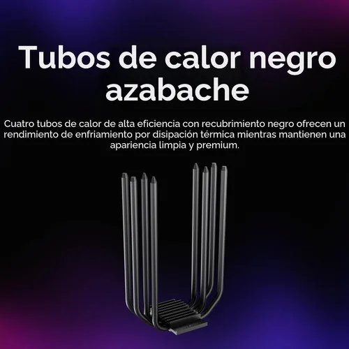 Miniatura 4 de Cooler Master Hyper 212 Enfriador de aire para CPU negro, ventilador PWM SickleFlow 120 Edge, cubierta superior de aluminio, 4 tubos disipadores