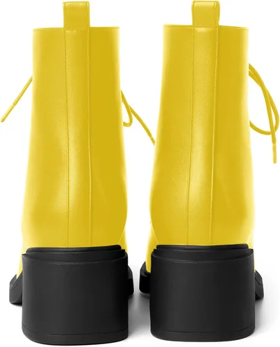 Miniatura 67 de ROSERWISH Botas altas de tacón bajo y grueso para mujer, con cordones, cómodas, modernas, con puntera redonda, de 2.5 pulgadas