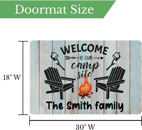 Miniatura 3 de Tapete personalizado para cámper de 30 x 18 pulgadas, tapete personalizado para puerta de campamento, caravana, apellido, para interiores y Madera