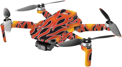 Miniatura 2 de MightySkins - Compatible con DJI Mini 2 Dron portátil – Llamas calientes Funda protectora de vinilo duradera y única Fácil de aplicar, quitar